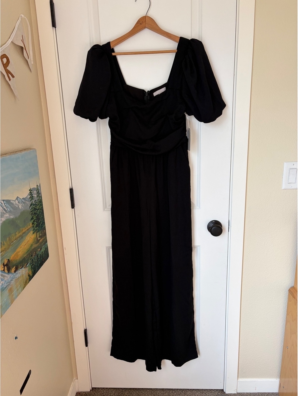 NWT Nordstrom puff sleeve wide leg romper